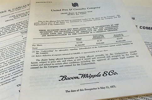 slide-1971 Example of a stock prospectus from 1971